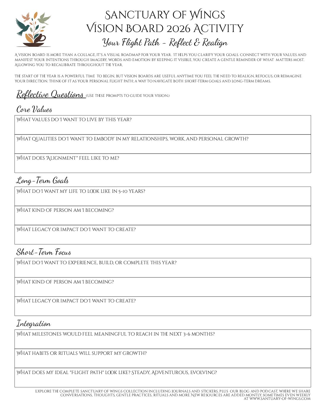 Vision Board 2026 Activity